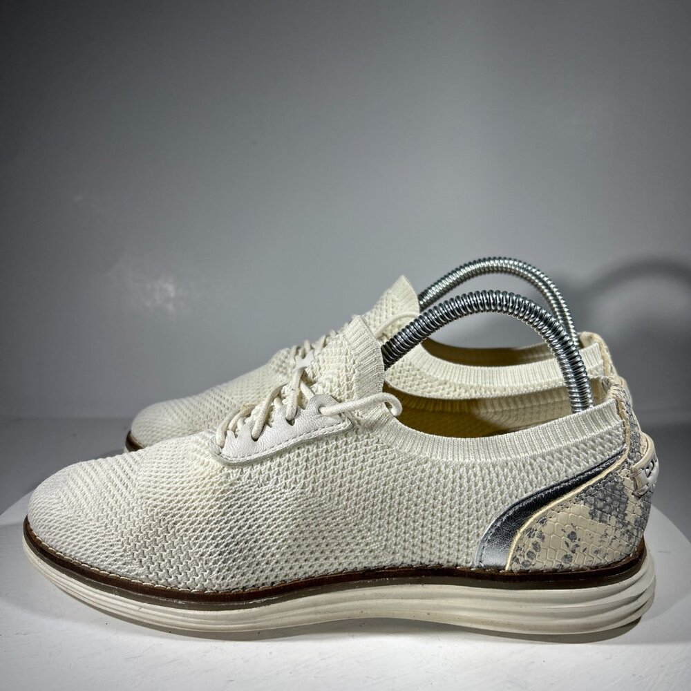 Cole Haan Womens Size 8 B Shoes Sneakers Beige Grand Stitchlite Snakeskin Knit
